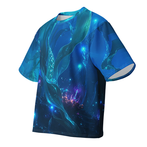 Alien Kelp Basin all over print oversized tee, front view