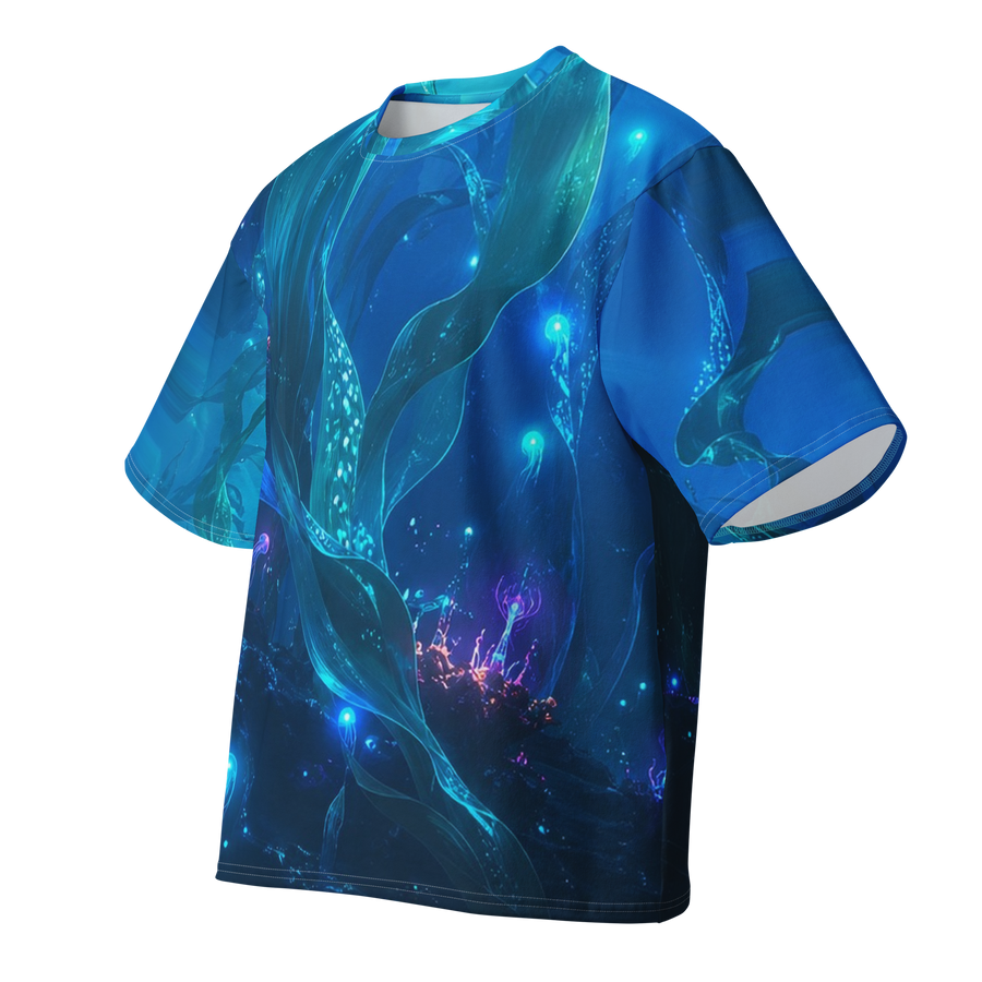 Alien Kelp Basin all over print oversized tee, front view
