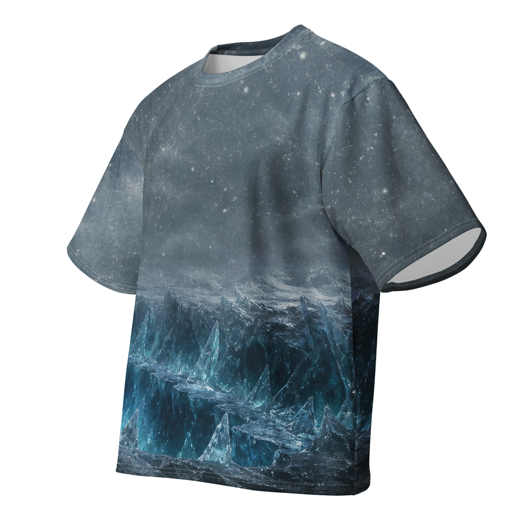 Frozen Maw all over print oversized tee, front view