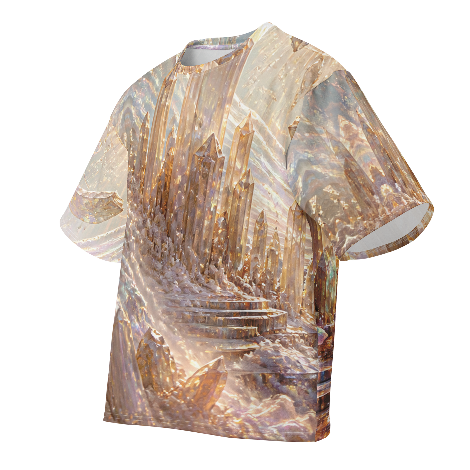 Opal Sun Eruption all over print oversized tee, front view